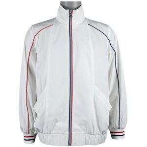 Tommy Hilfiger White Windbreaker with Red and Blue Trim